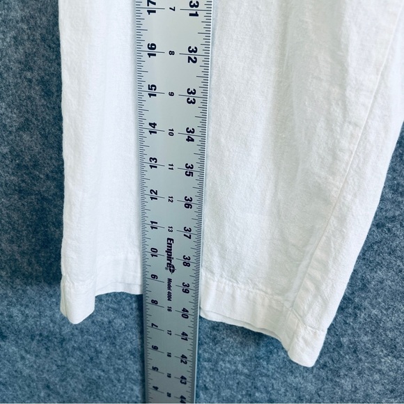 PURE AMICI Linen Cotton Wide Leg Pants Pockets White Drawstring Size Medium NWT - Picture 9 of 10